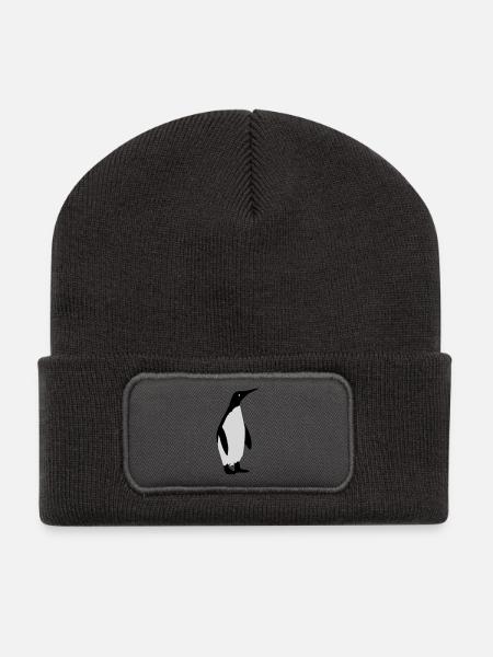 Pinguin - Recycelte Patch Beanie - Dunkelgrau