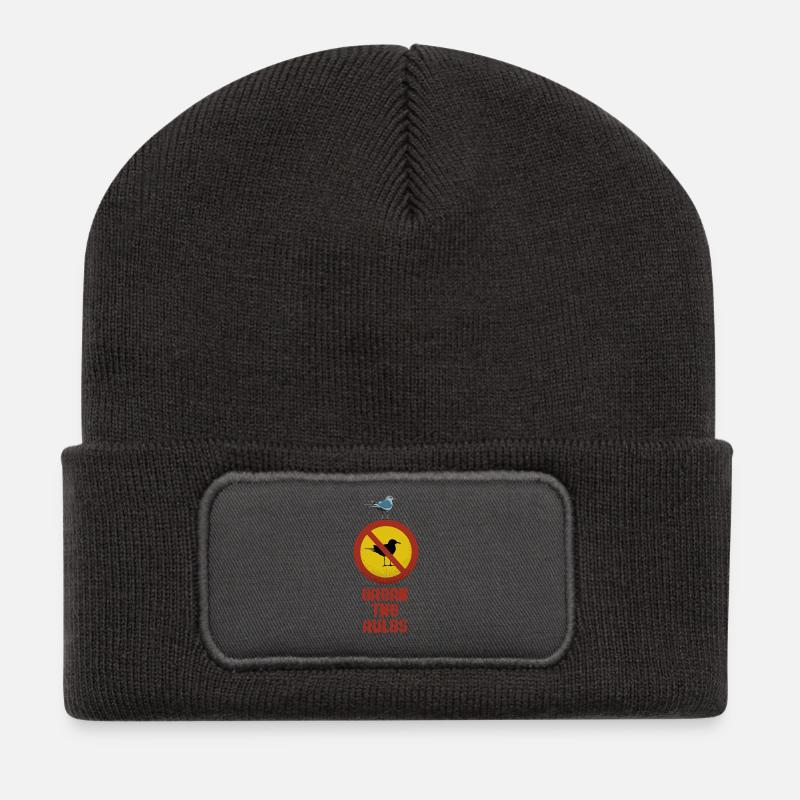Die Regeln brechen - Recycelte Patch Beanie - Dunkelgrau