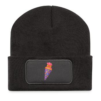 Colourful school cone for the first day of school - Recycled Patch Beanie - dark grey - Front