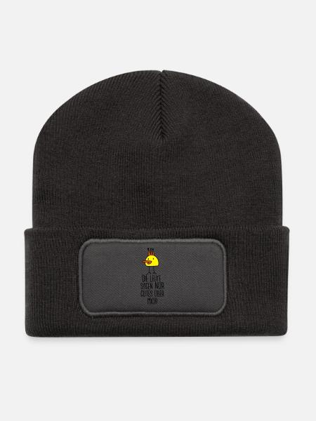 Die gute Ente (Spruch) - Recycelte Patch Beanie - Dunkelgrau