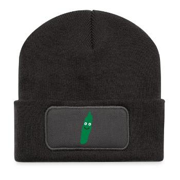 cucumber baby gift birth pregnancy - Recycled Patch Beanie - dark grey - Front