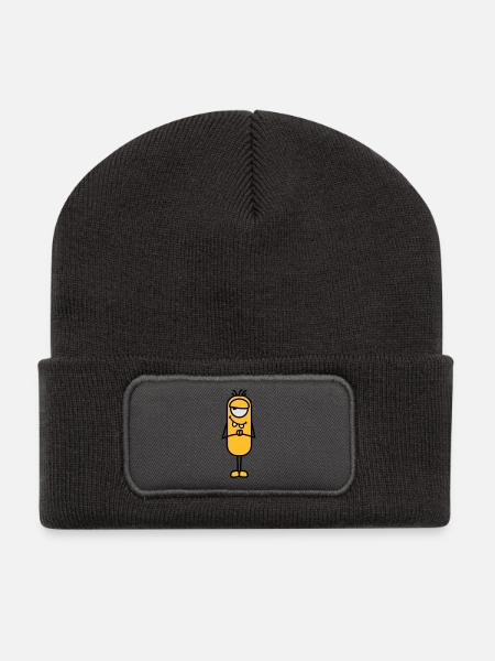 Monster - Recycelte Patch Beanie - Dunkelgrau