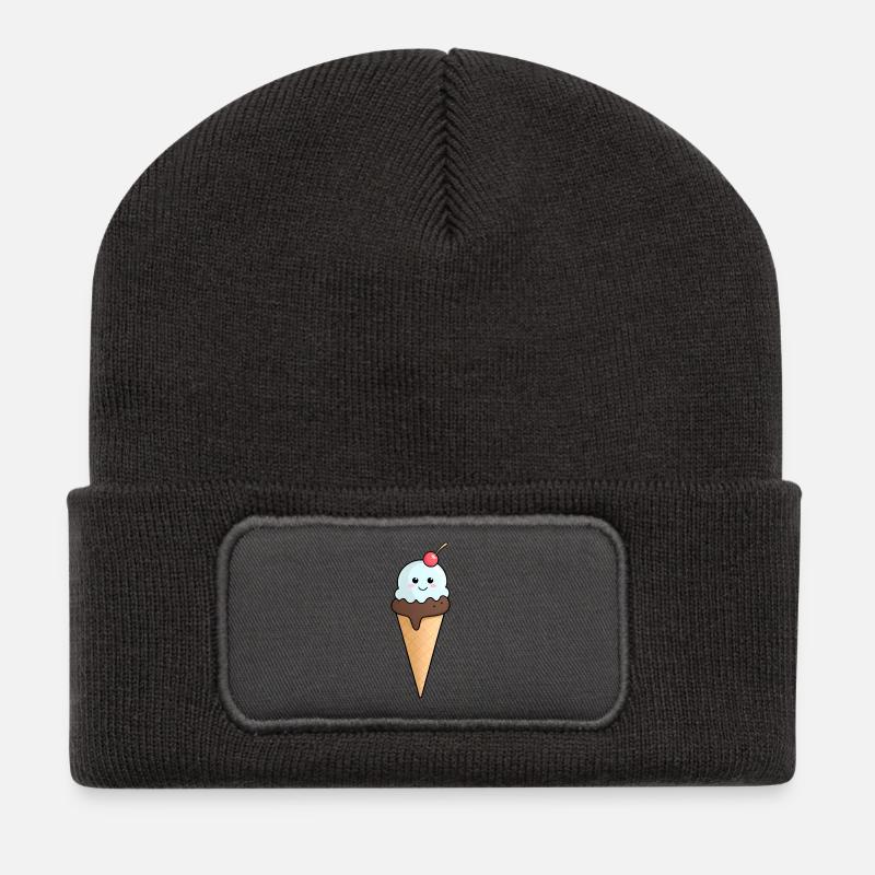 Kuscheliges Eis mit Kirsche - Recycled Patch Beanie - dark grey