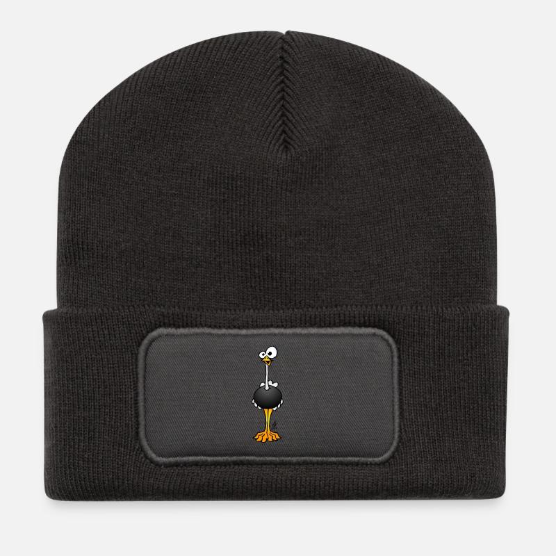 Strauß - Recycelte Patch Beanie - Dunkelgrau