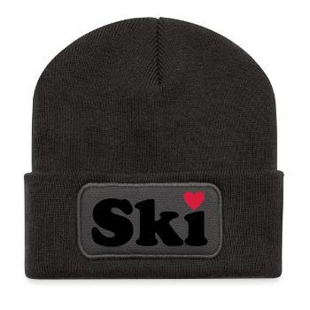 Ski - Recycelte Patch Beanie - Dunkelgrau - Vorne