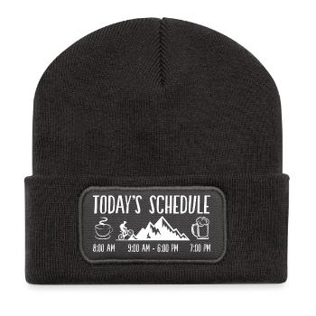 TODAY S SCHEDULE MTB Mountain - Recycelte Patch Beanie - Dunkelgrau - Vorne