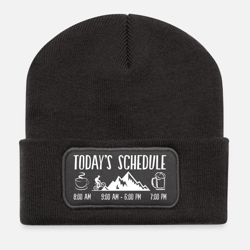 AUJOURD'HUI ANNEXE VTT Montagne - Beanie recyclé à patch - charbon