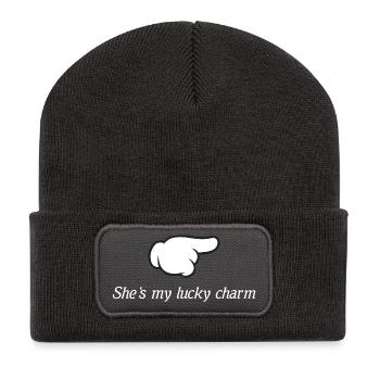 she is my lucky charm - Recycled Patch Beanie - dark grey - Front