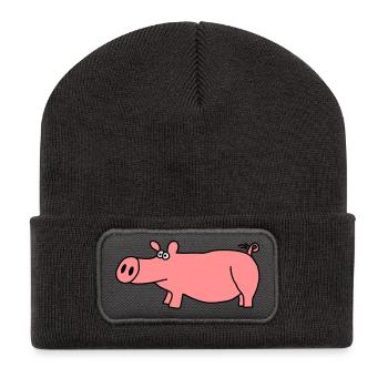 Pig - Recycled Patch Beanie - dark grey - Front