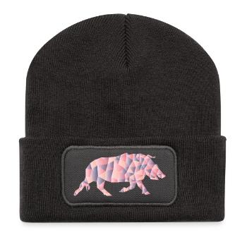 Ox Bull Pattern PatternEd Gift Idea - Recycled Patch Beanie - dark grey - Front