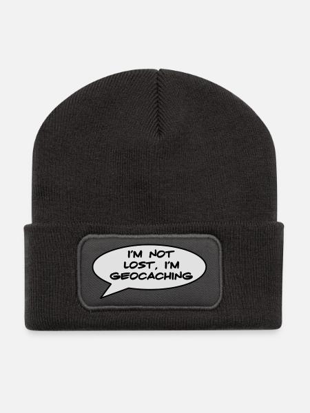 Geocaching - Beanie recyclé à patch - charbon