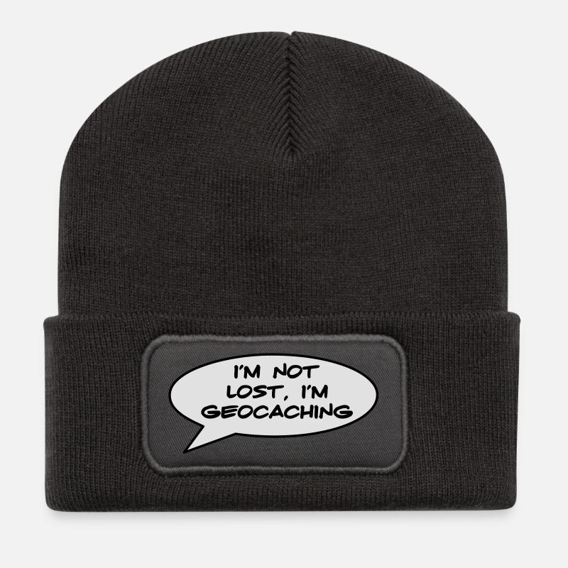 Geocaching - Beanie recyclé à patch - charbon