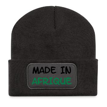 Made in AFRIQUE ! - Beanie recyclé à patch - charbon - Devant