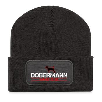 Dobermann what else ?! - Recycelte Patch Beanie - Dunkelgrau - Vorne
