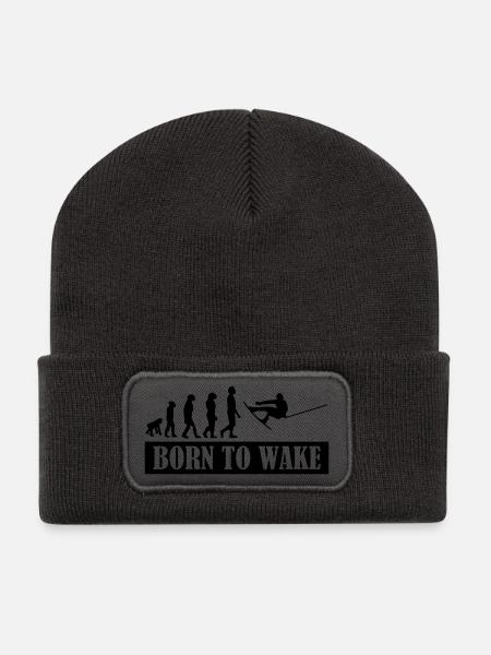 Wakeboard,Shred,Wakeboarder,Wakeboarding,Wake - Beanie recyclé à patch - charbon