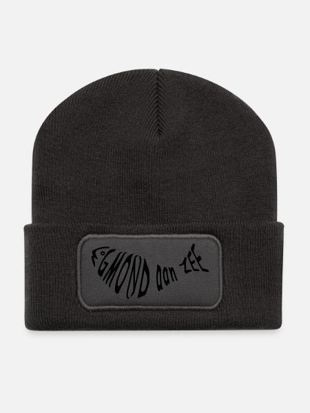 egmond aan zee - Recycelte Patch Beanie - Dunkelgrau