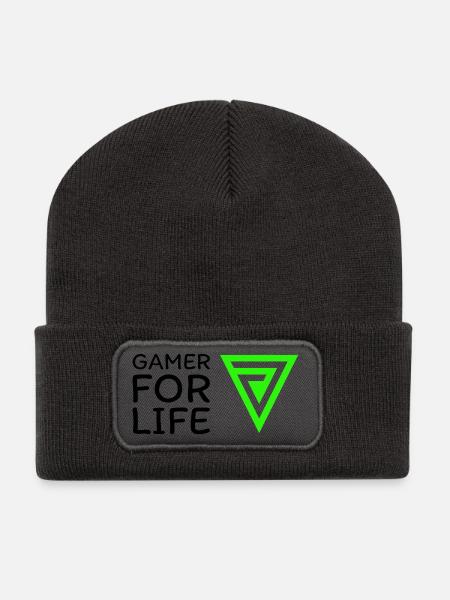 Hoodie Jacken T-Shirt Turnbeutel Tassen - Recycelte Patch Beanie - Dunkelgrau