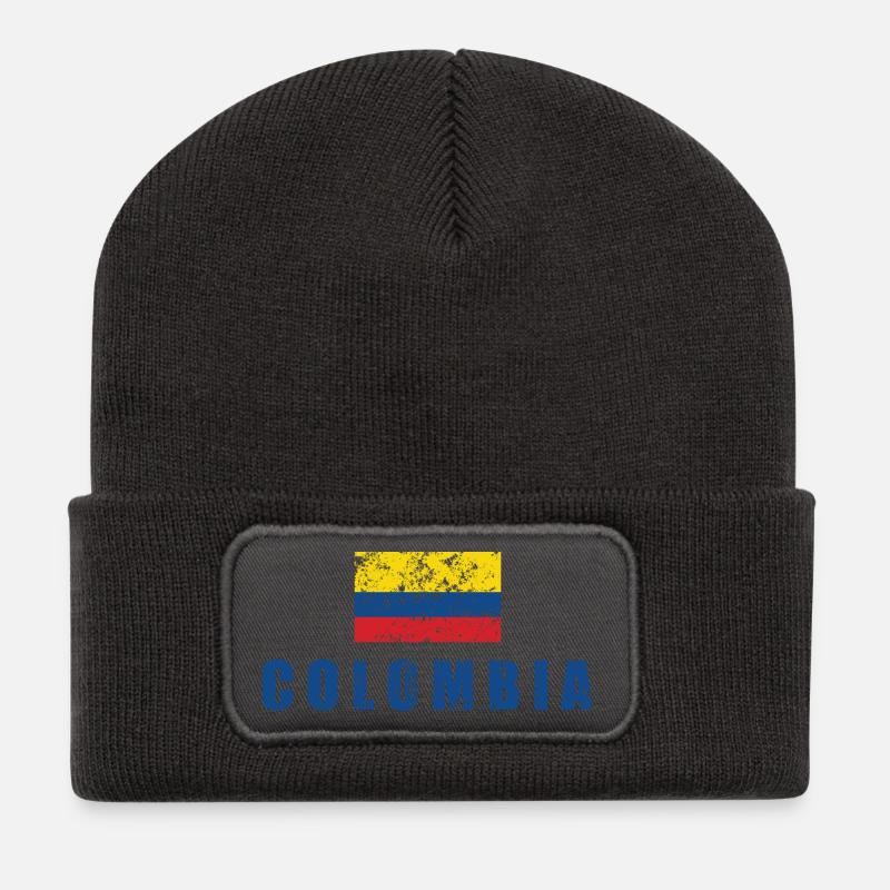 Colombie - Beanie recyclé à patch - charbon
