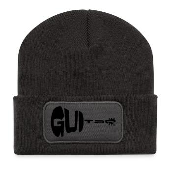 Guitare en forme de guitare * - Beanie recyclé à patch - charbon - Devant