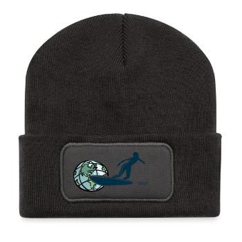 SURF over the World - Recycelte Patch Beanie - Dunkelgrau - Vorne