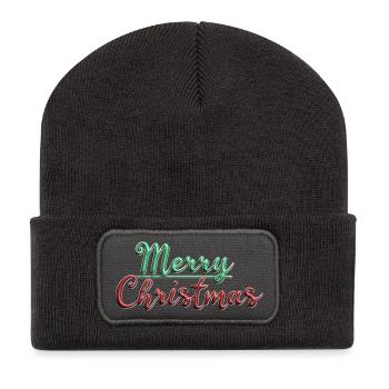 Merry Christmas - Recycled Patch Beanie - dark grey - Front
