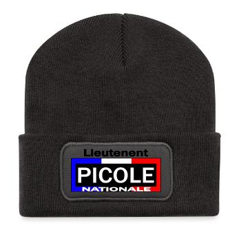 Picole Nationale Lieutenant - Beanie recyclé à patch - charbon - Devant