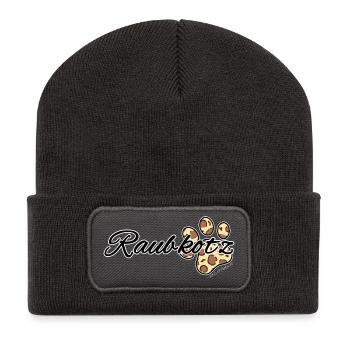 Raubkotz - Raubkatze, Österreichischer Dialekt - Recycelte Patch Beanie - Dunkelgrau - Vorne