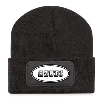 Azubi Hoodie Tshirt schwarz weiss - Recycelte Patch Beanie - Dunkelgrau - Vorne