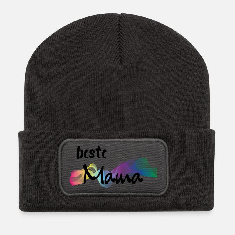 Beste Mama - best mummy - Recycelte Patch Beanie - Dunkelgrau