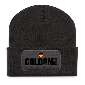 Deutsche Flagge Wappen Kreis - Recycelte Patch Beanie - Dunkelgrau - Vorne