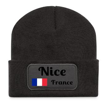Nice France- Stylish prints - Recycled Patch Beanie - dark grey - Front