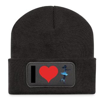 I love Skating - Figure Skationg Design - Recycled Patch Beanie - dark grey - Front