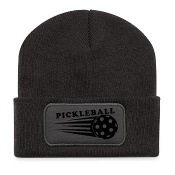 Pickleball en mouvement - Service dynamique - Beanie recyclé à patch - charbon - Devant