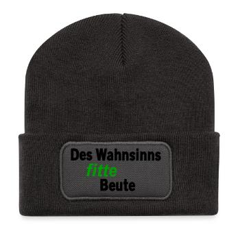 Une proie incroyablement en forme - Beanie recyclé à patch - charbon - Devant