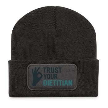 Vertrauen Sie auf die professionelle Beratung Ihres Ernährungsberaters - Recycelte Patch Beanie - Dunkelgrau - Vorne