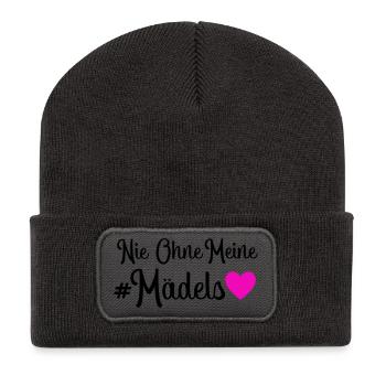 Nie ohne meine Mädels - Recycelte Patch Beanie - Dunkelgrau - Vorne