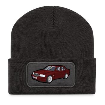 Red cartoon car street look - Recycled Patch Beanie - dark grey - Front
