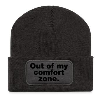 Out of my comfort zone - Recycled Patch Beanie - dark grey - Front