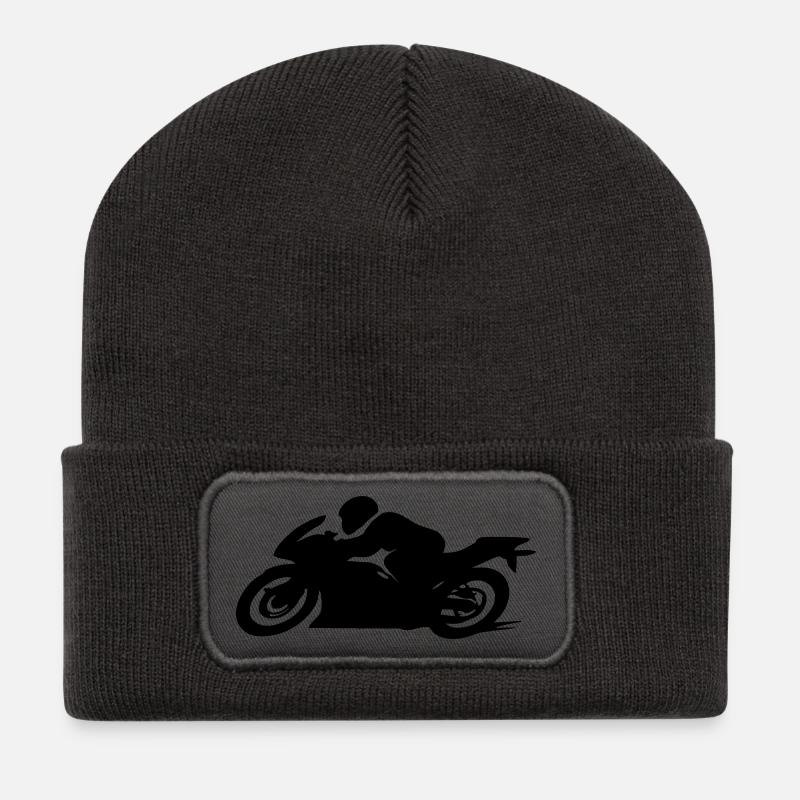 motorcycle - Recycled Patch Beanie - dark grey