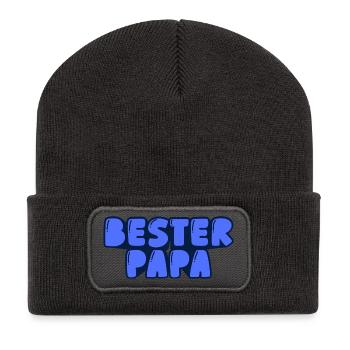 Bester Papa - Recycelte Patch Beanie - Dunkelgrau - Vorne