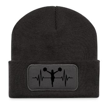 Cheerleader Herzlinie - Recycelte Patch Beanie - Dunkelgrau - Vorne