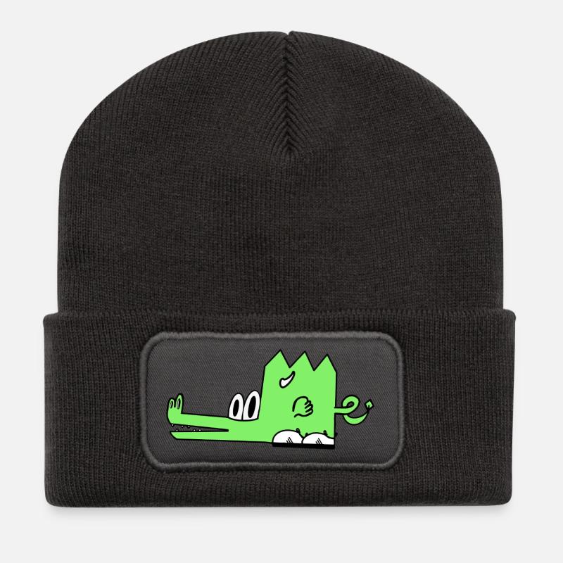 Emberon the dragon - Recycled Patch Beanie - dark grey