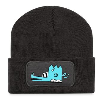 Cindor der Drache - Recycelte Patch Beanie - Dunkelgrau - Vorne