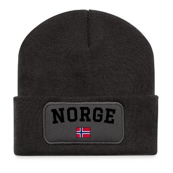 Norway Flag Design Black - Recycled Patch Beanie - dark grey - Front