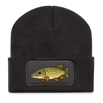 Cute Pike Kids Angeldesign - Recycelte Patch Beanie - Dunkelgrau - Vorne