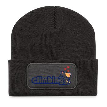 Cute kitten I love climbing cat lovers bouldering - Recycled Patch Beanie - dark grey - Front