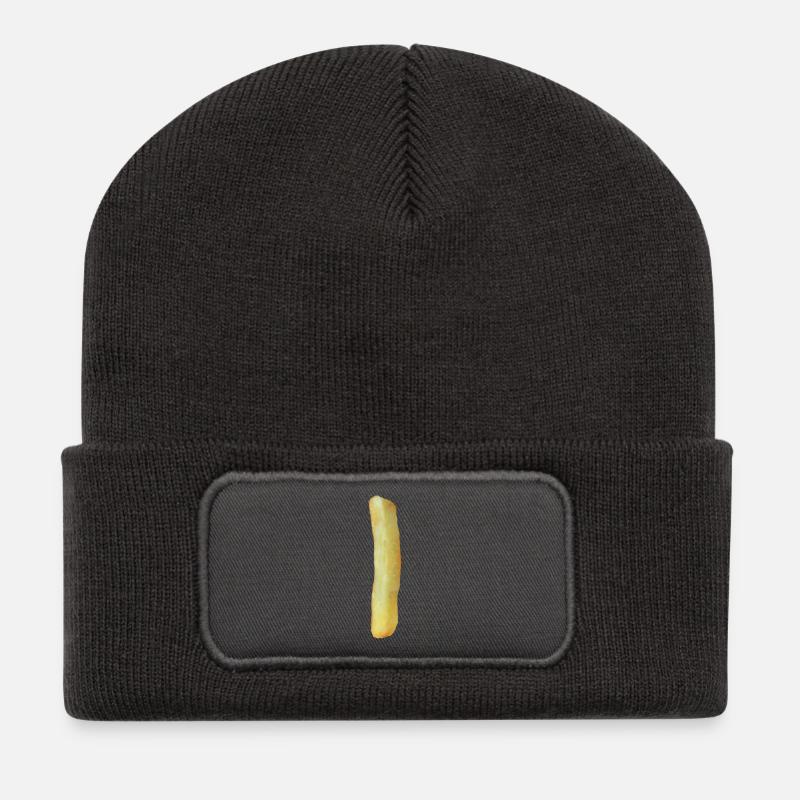 Pommes eins - Recycelte Patch Beanie - Dunkelgrau
