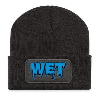 Wet | feucht | nass | Slime - Beanie recyclé à patch - charbon - Devant