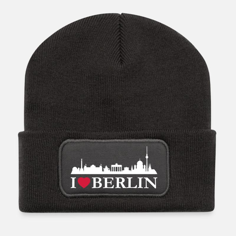 I love Berlin - Recycelte Patch Beanie - Dunkelgrau