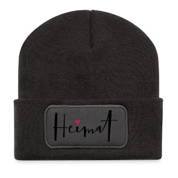 Home I Home At Home Coeur Cadeau - Beanie recyclé à patch - charbon - Devant